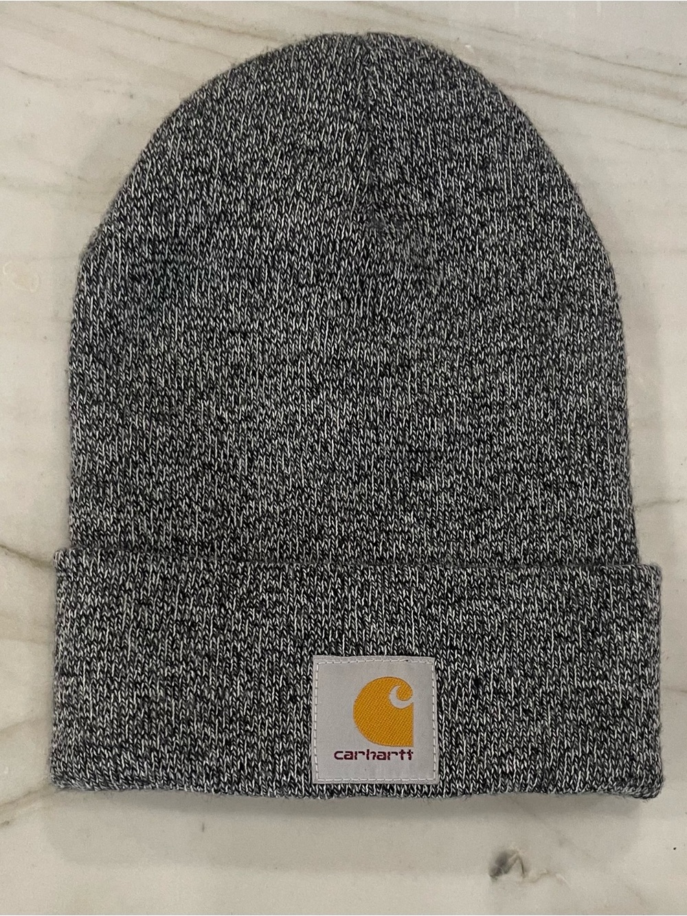Carhartt A18 Gray Marled Knit Cuffed Beanie Hat